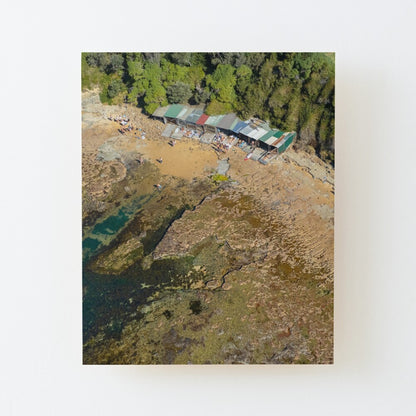 (Bulli) The Huts Wood Mounted Print