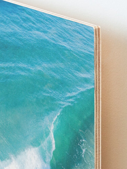 (Austinmer) Breaking Wood Mounted Print